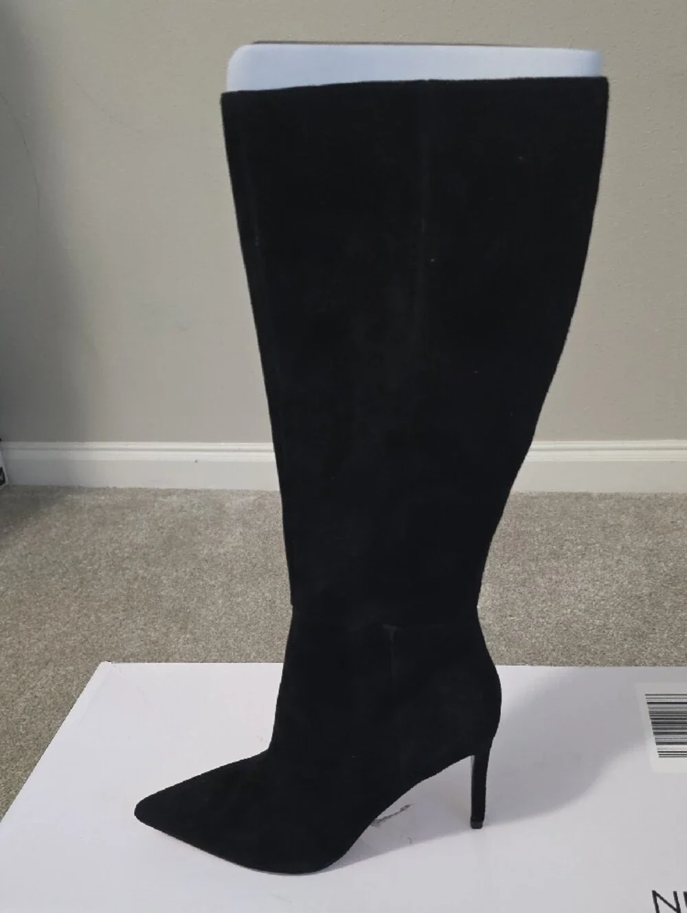 Women's Black Knee-High Pointed Toe Stiletto Boots 7 M